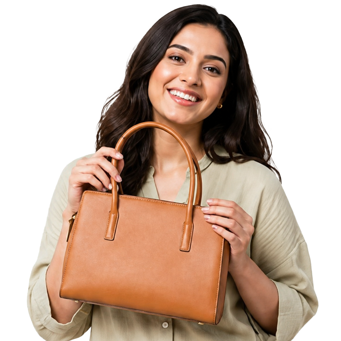 Happy customer shopping with bags