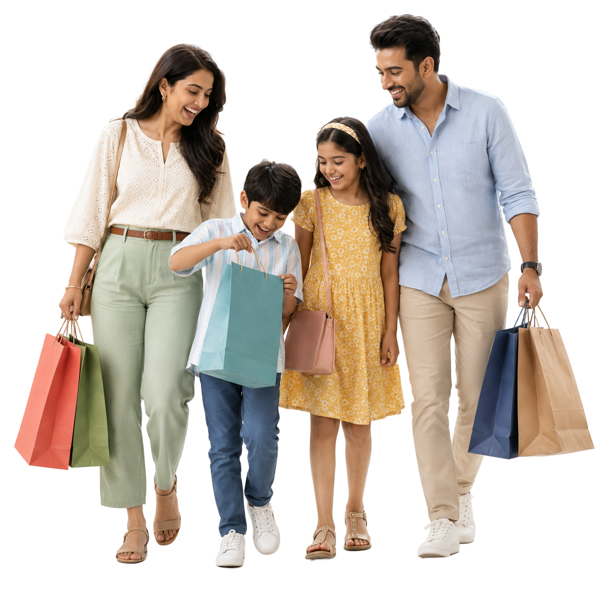 Happy customer shopping with bags